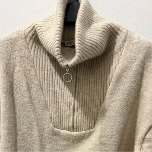 Zara Medium Zippered High Collar Sweater
